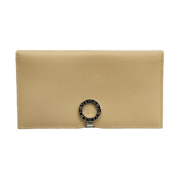 Bulgari Zip wallet Beige Leather Wallet 