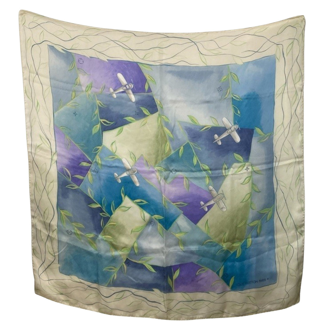 Louis Vuitton Blue Silk Scarf 