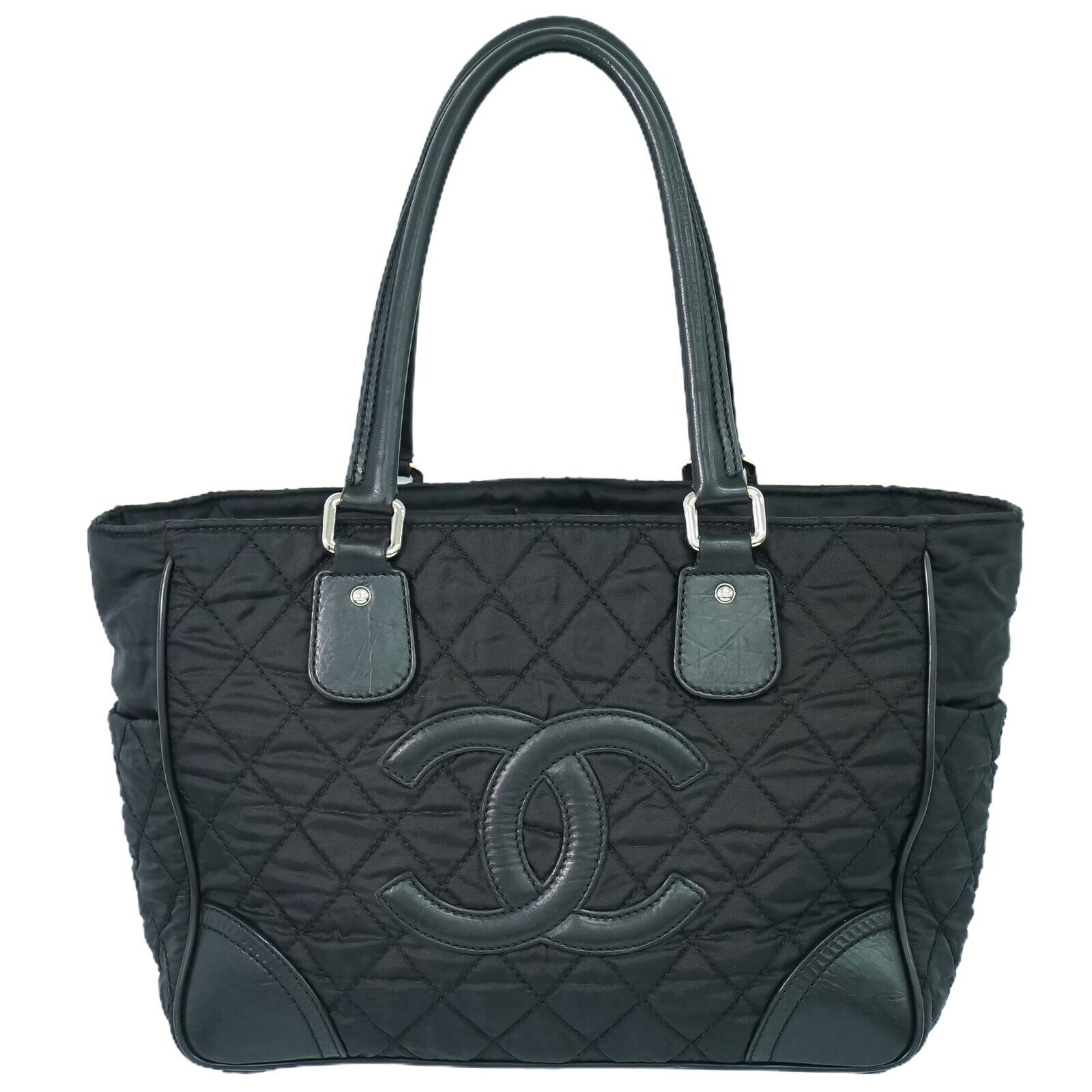 Chanel Paris New york line Black Canvas Tote Bag