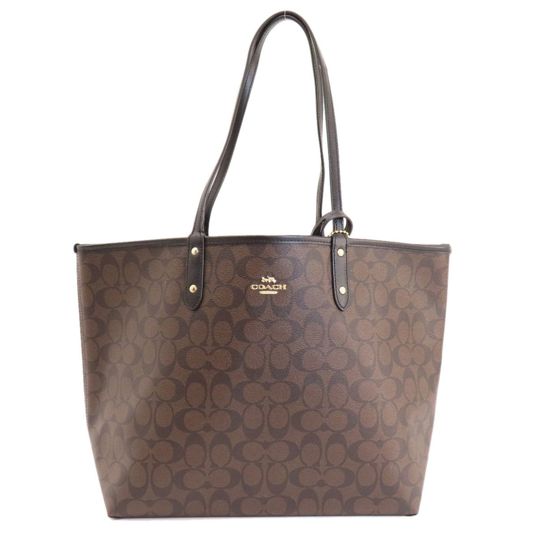 Coach Signature Brown Canvas Tote Bag