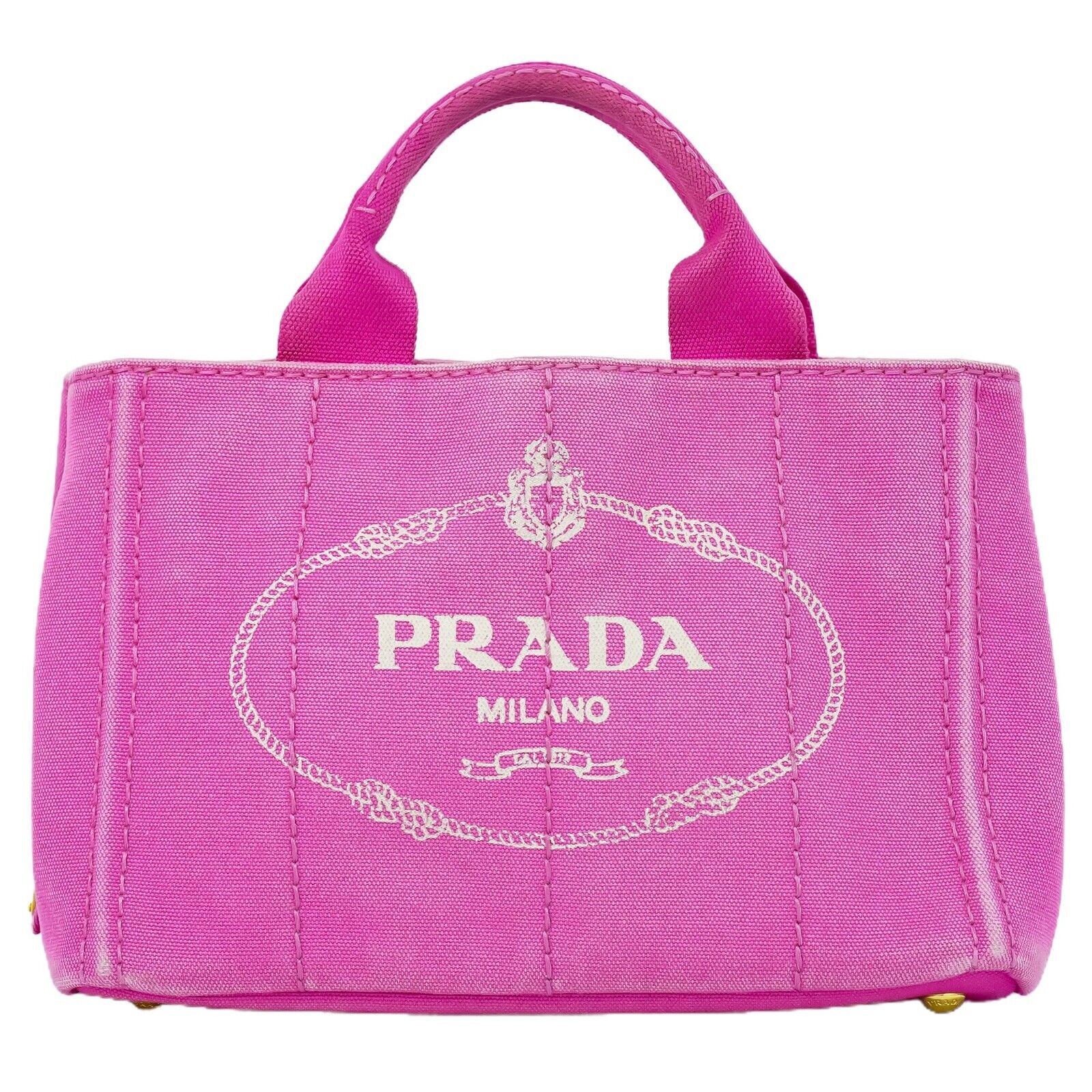 Prada Canapa Purple Canvas Tote Bag