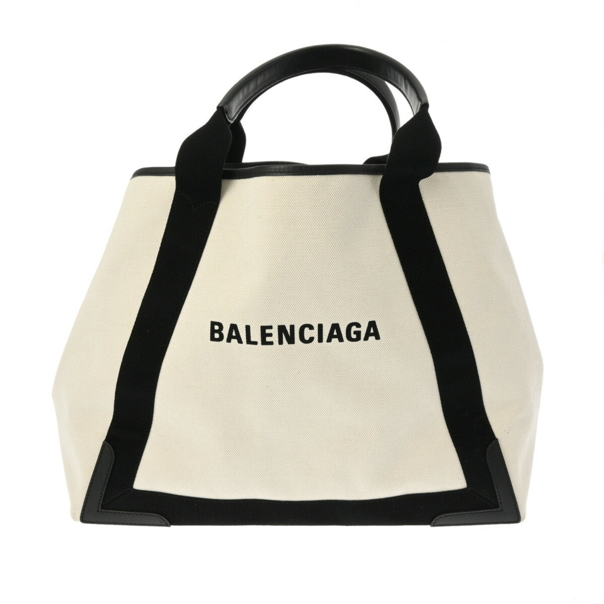 Balenciaga Navy Black Canvas Tote Bag