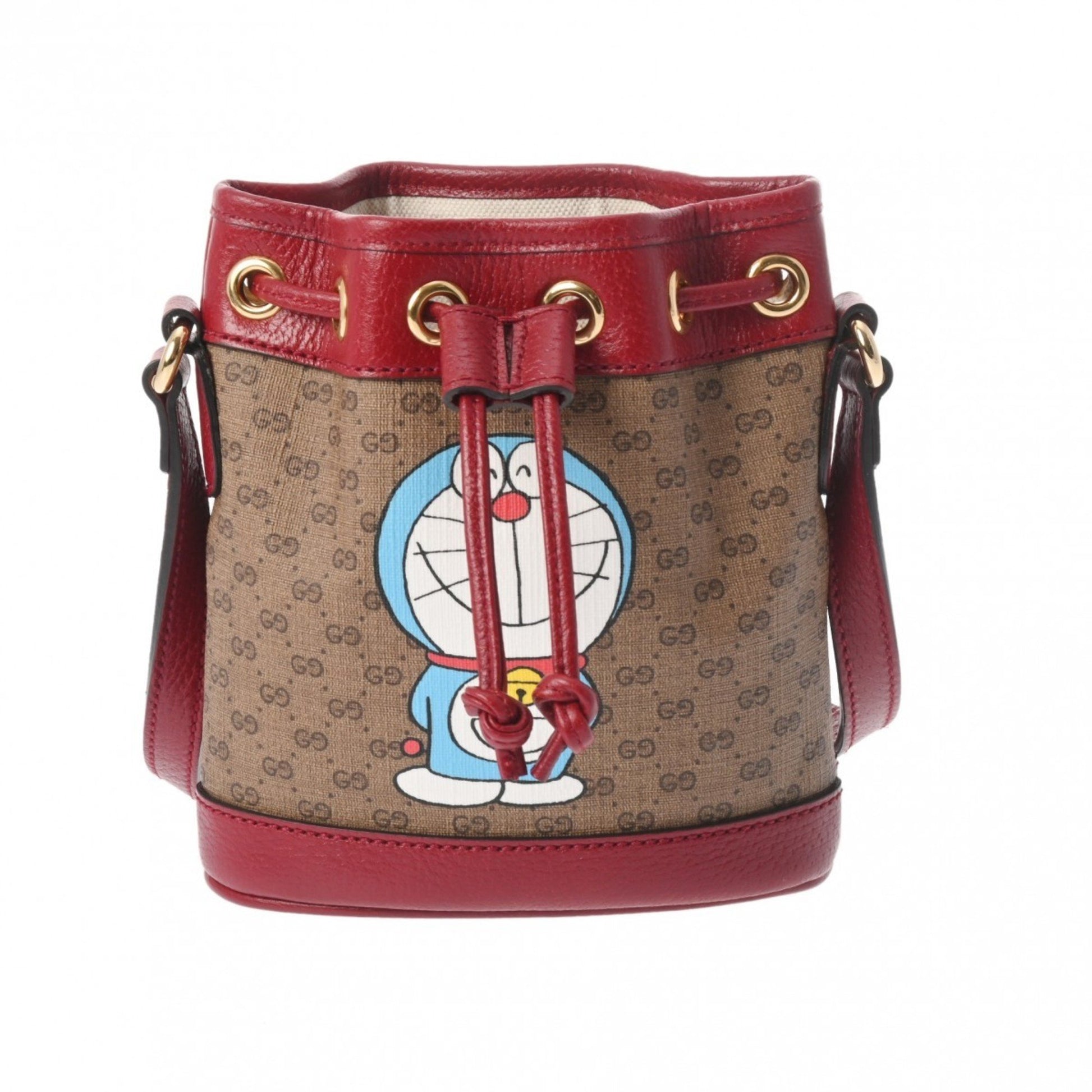 Gucci Doraemon Brown Canvas Shoulder Bag