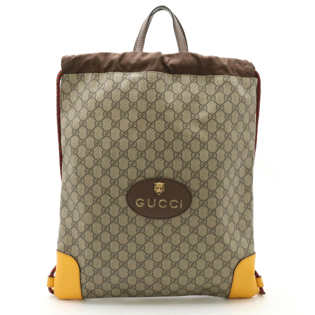 Gucci Cat Head Beige Canvas Backpack Bag