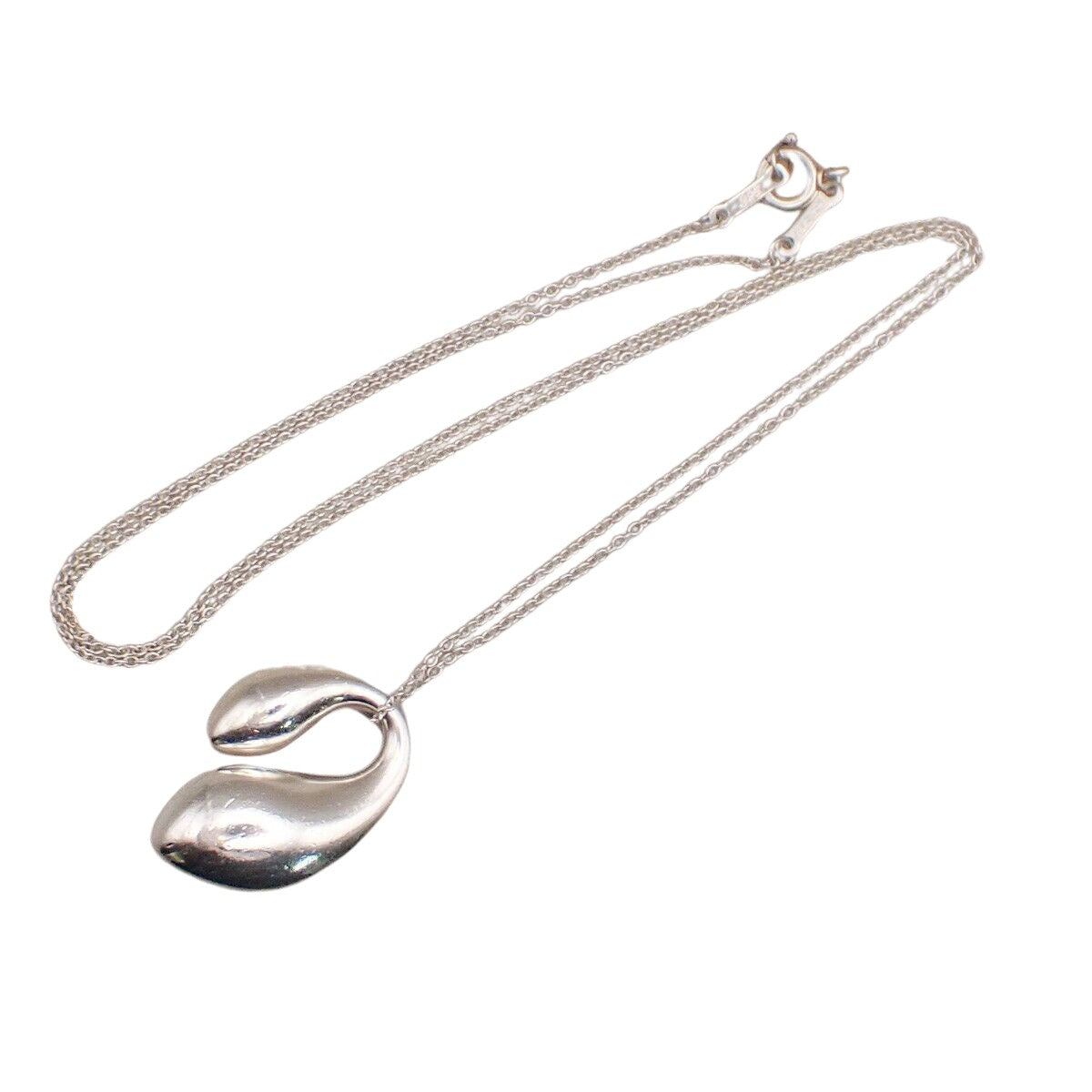 Tiffany & Co Double Teardrop Silver Silver Necklace 