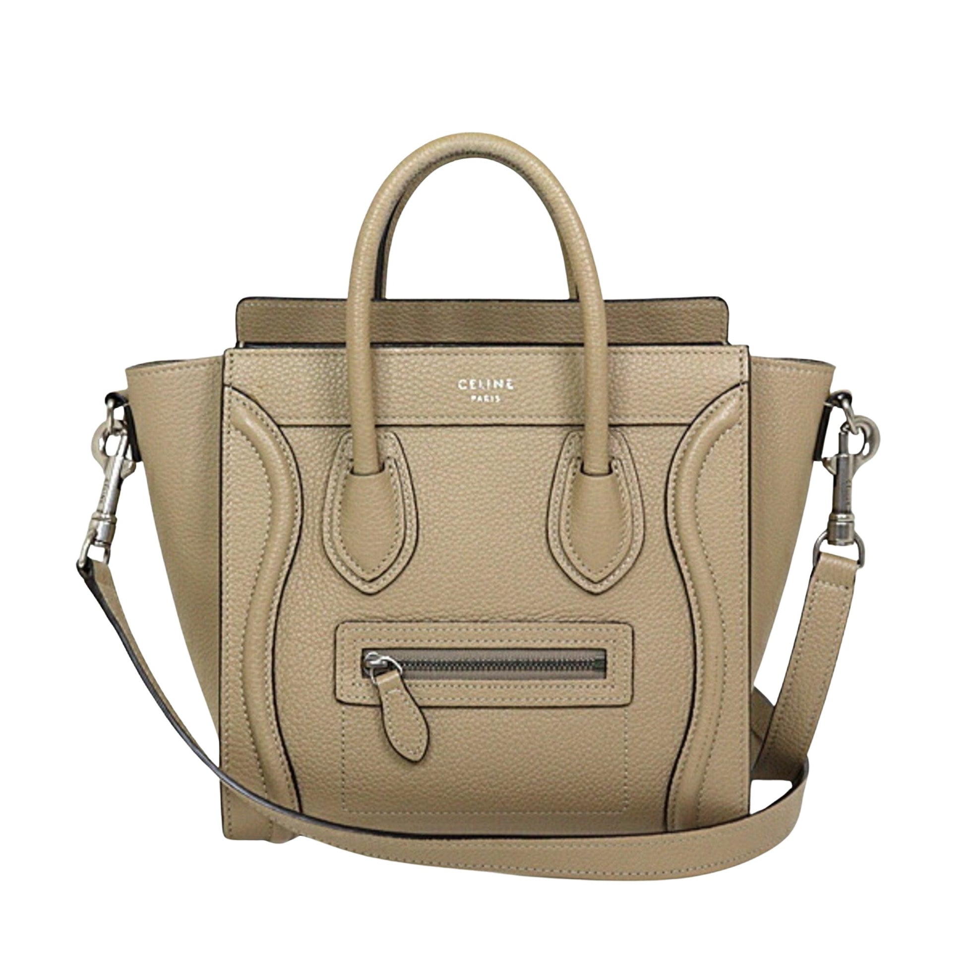 Céline Luggage Beige Leather Tote Bag