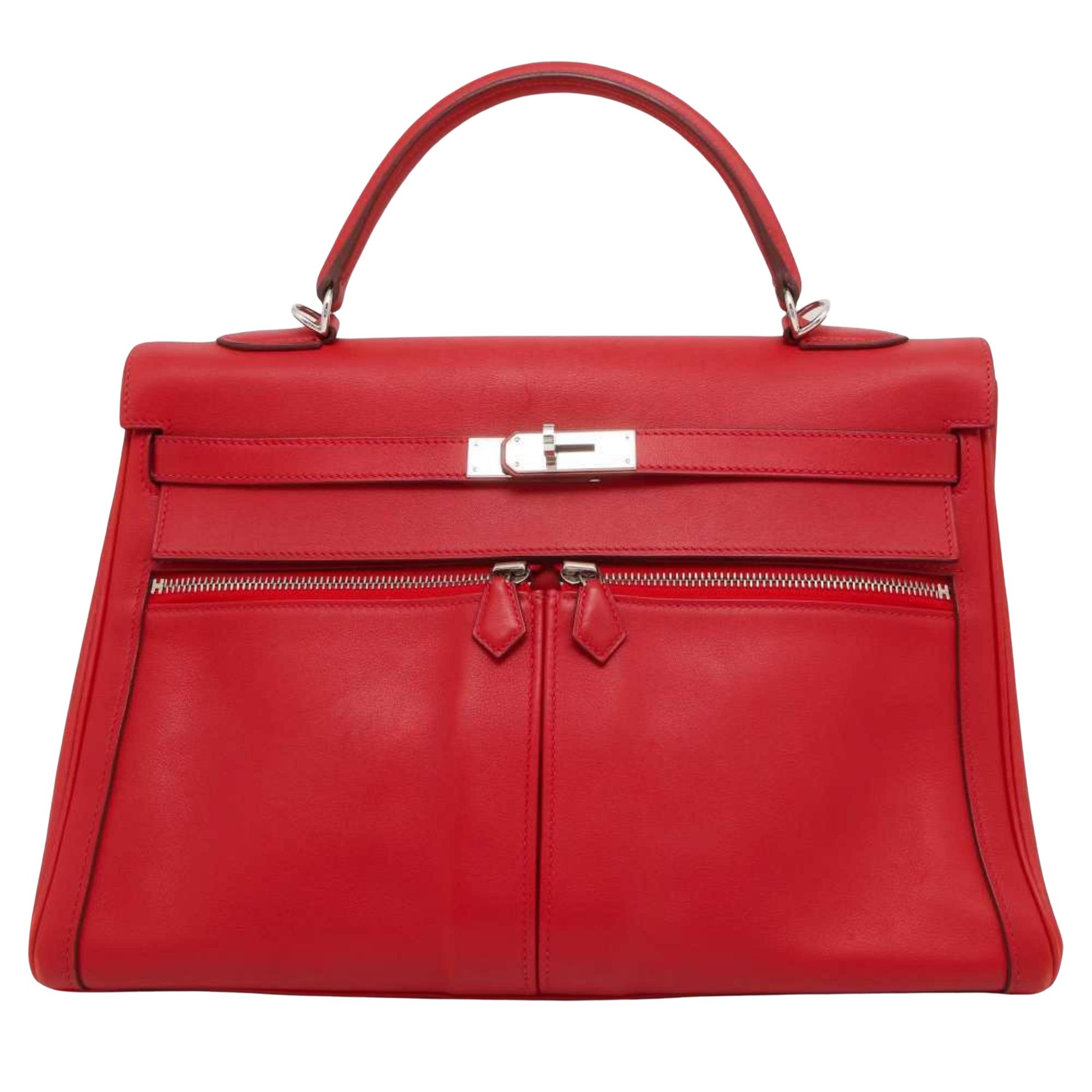 Hermès Kelly 35 Red Leather Handbag 