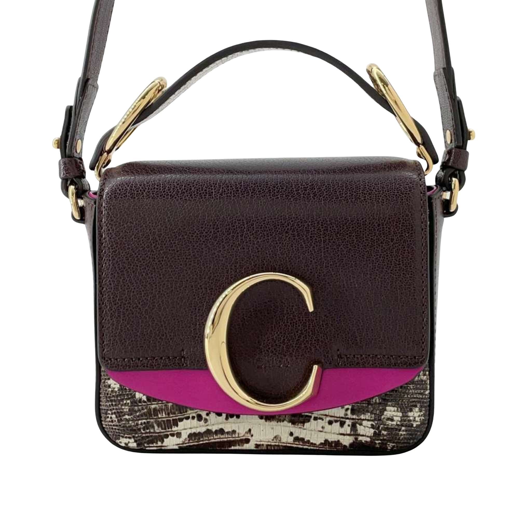 Chloé C Purple Leather Shoulder Bag