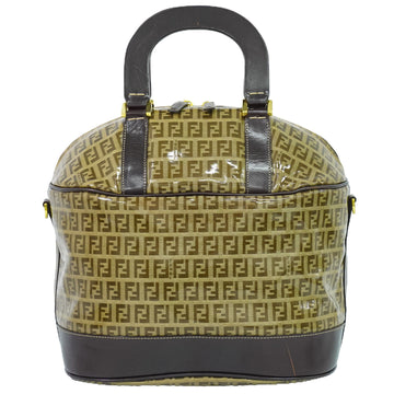 Fendi Zucchino Brown Canvas Handbag 