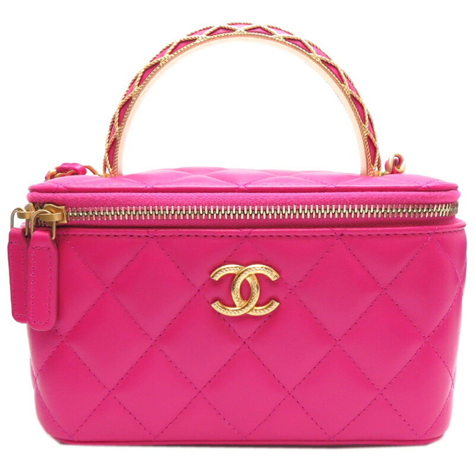 Chanel Vanity Pink Leather Shoulder Bag