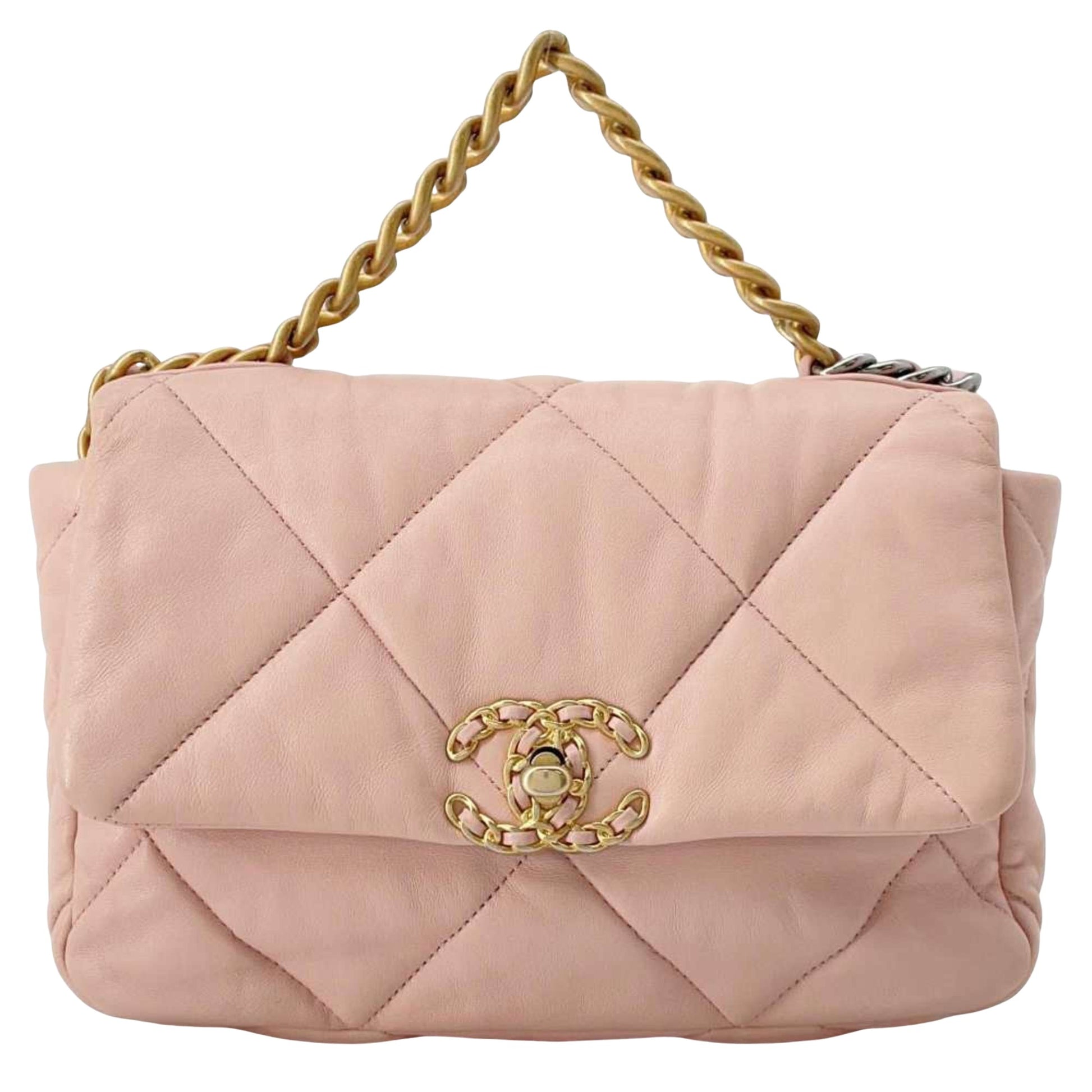 Chanel Chanel 19 Pink Leather Shoulder Bag