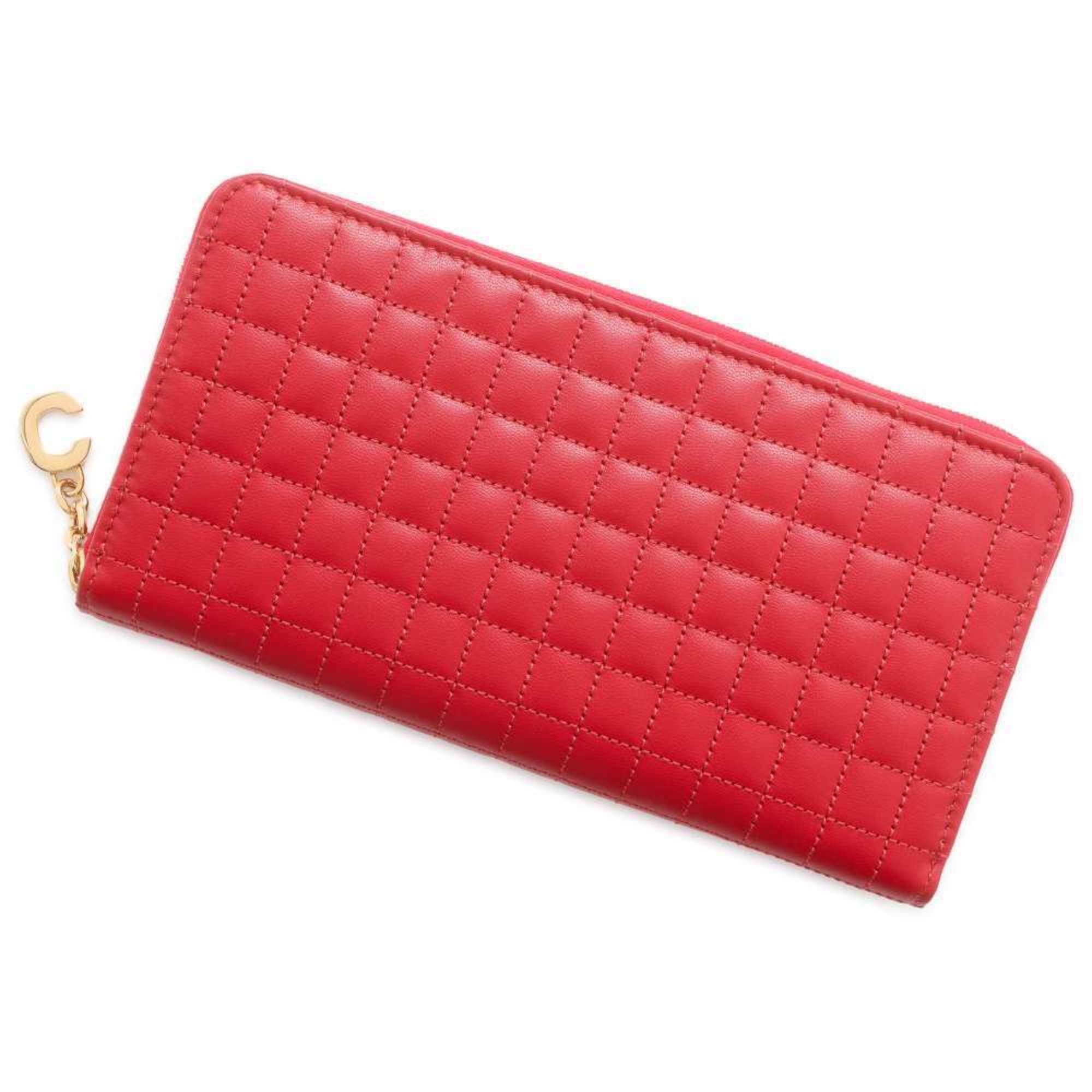 Céline C charm Red Leather Wallet 