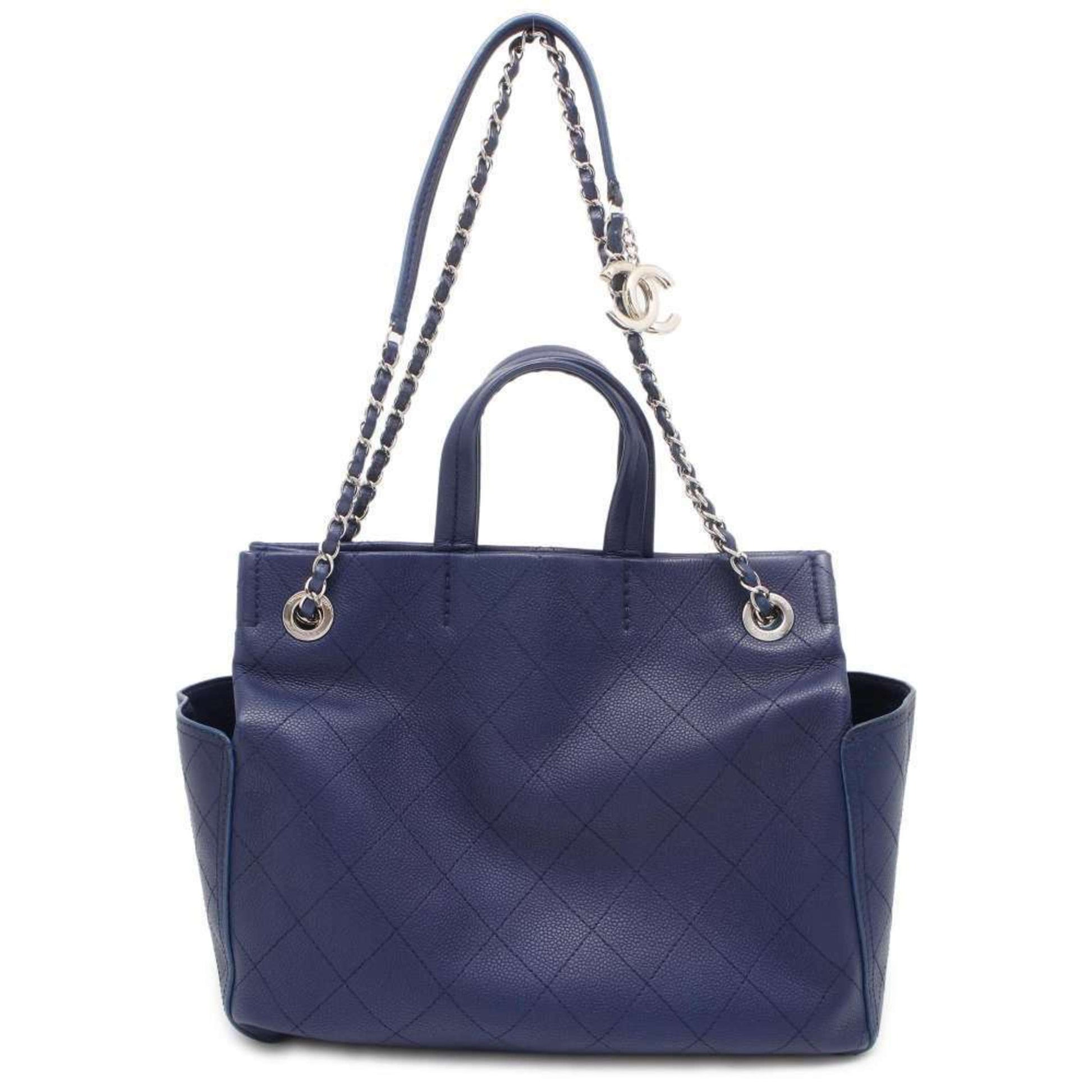 Chanel Wild stitch Navy Leather Tote Bag