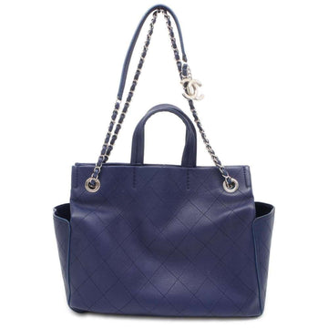 Chanel Wild stitch Navy Leather Tote Bag