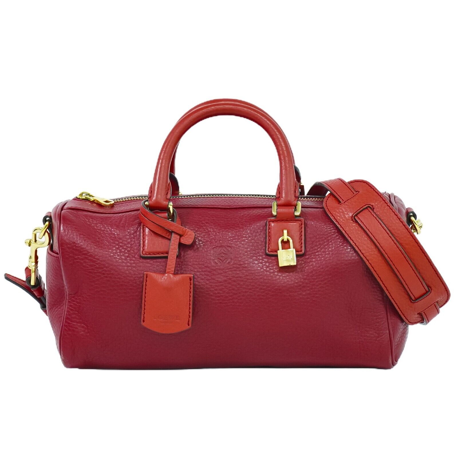 Loewe Anagram Red Leather Handbag 