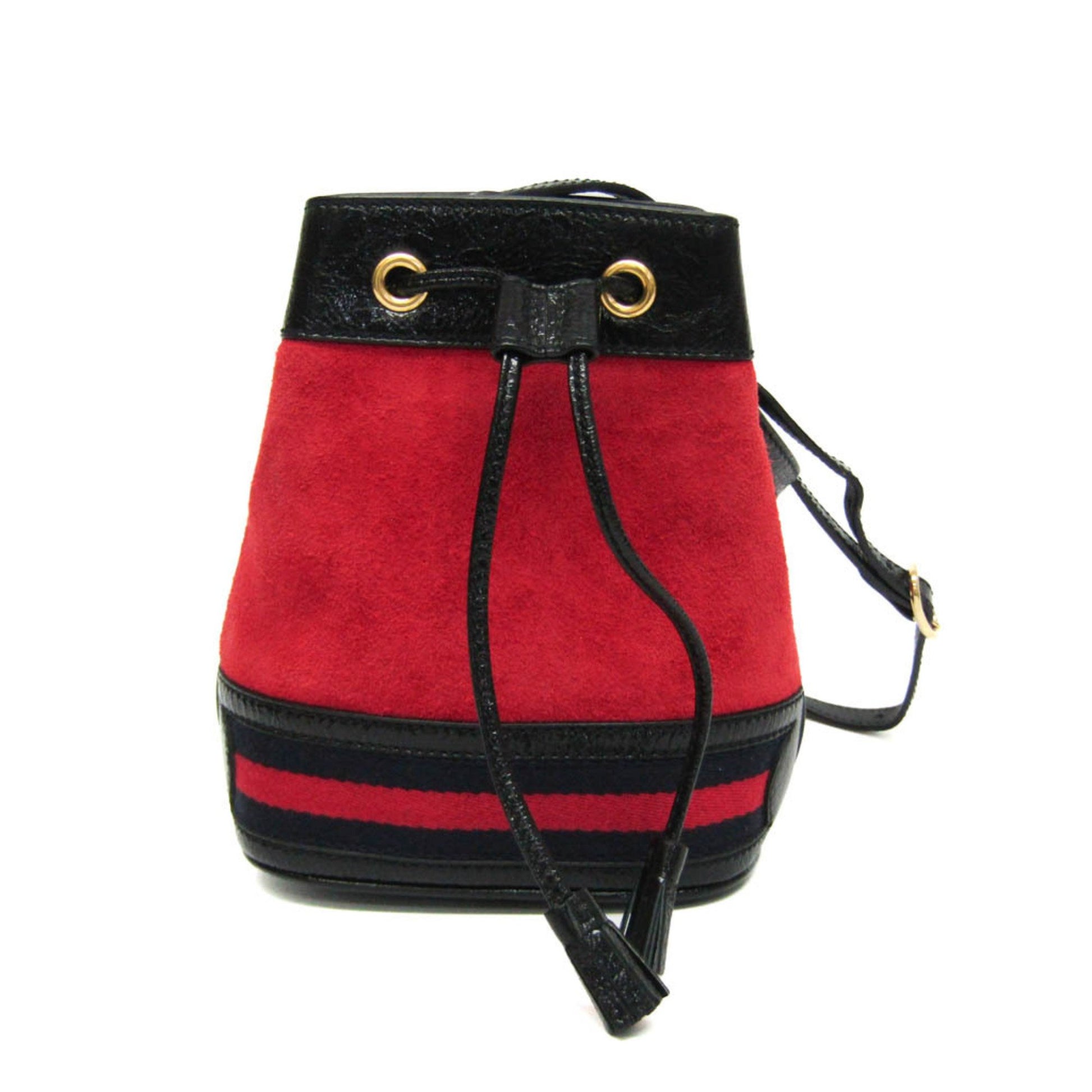 Gucci Drawstring Red Suede Shoulder Bag