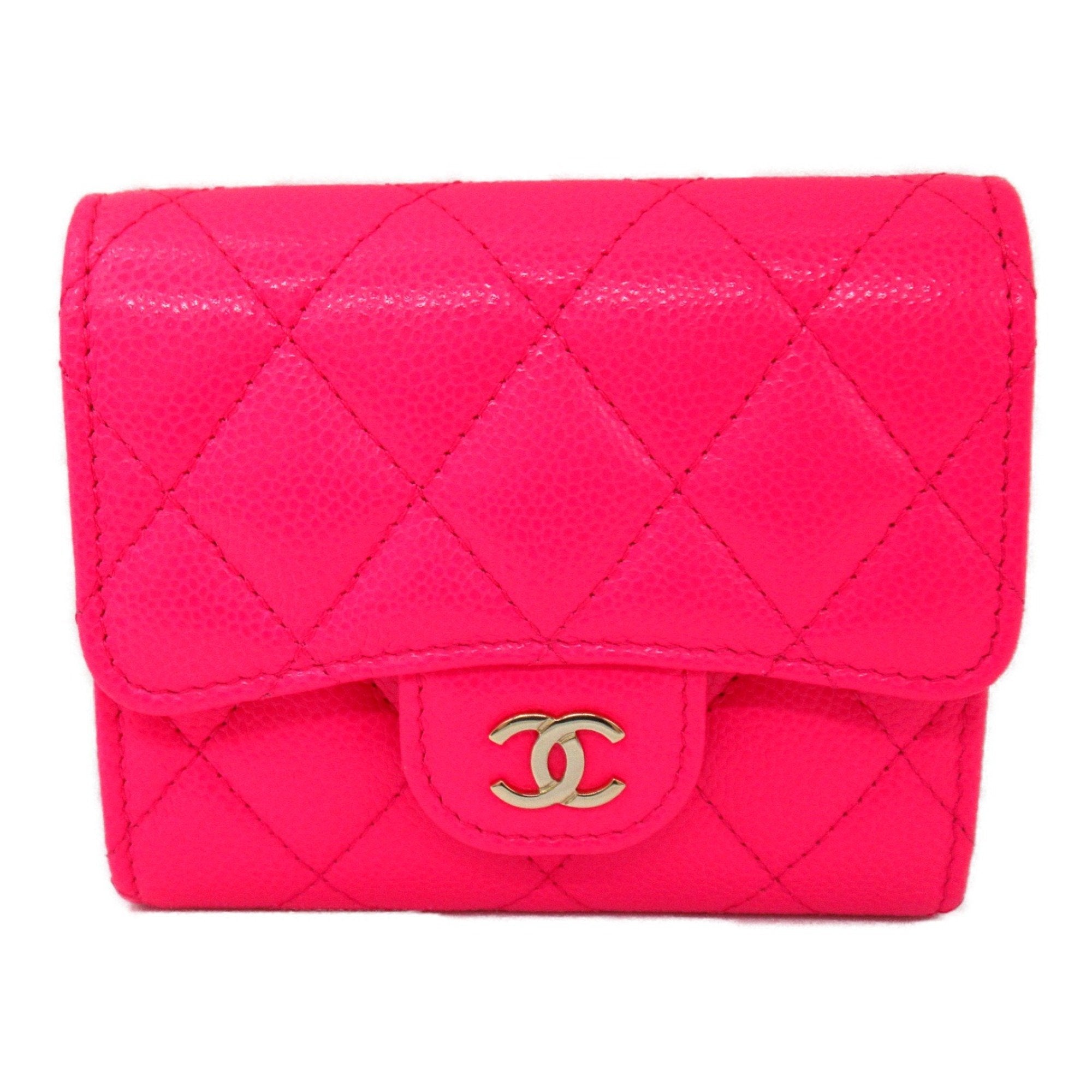 Chanel Matelassé Pink Leather Wallet 