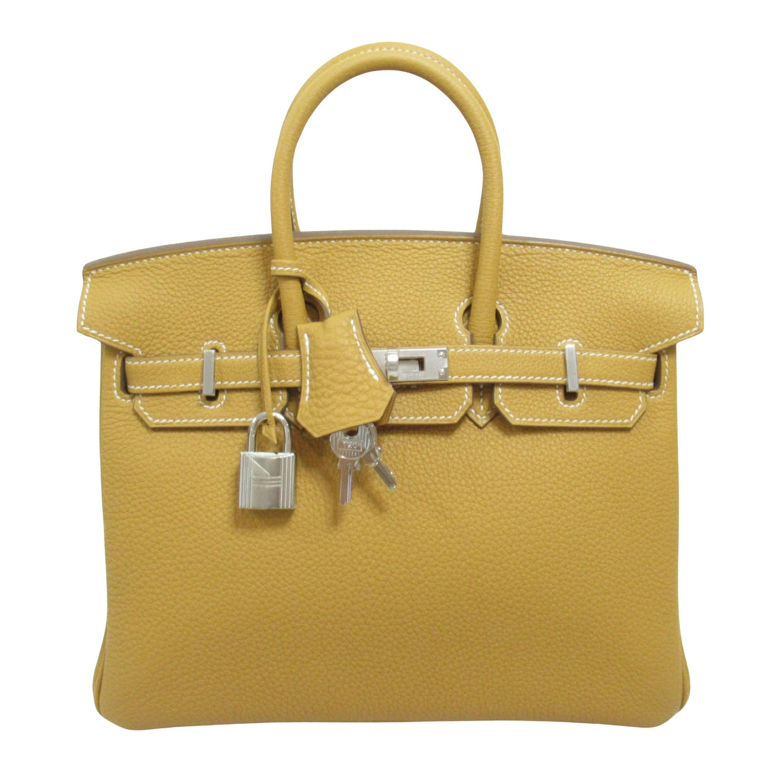 Hermès Birkin 25 Yellow Leather Handbag 