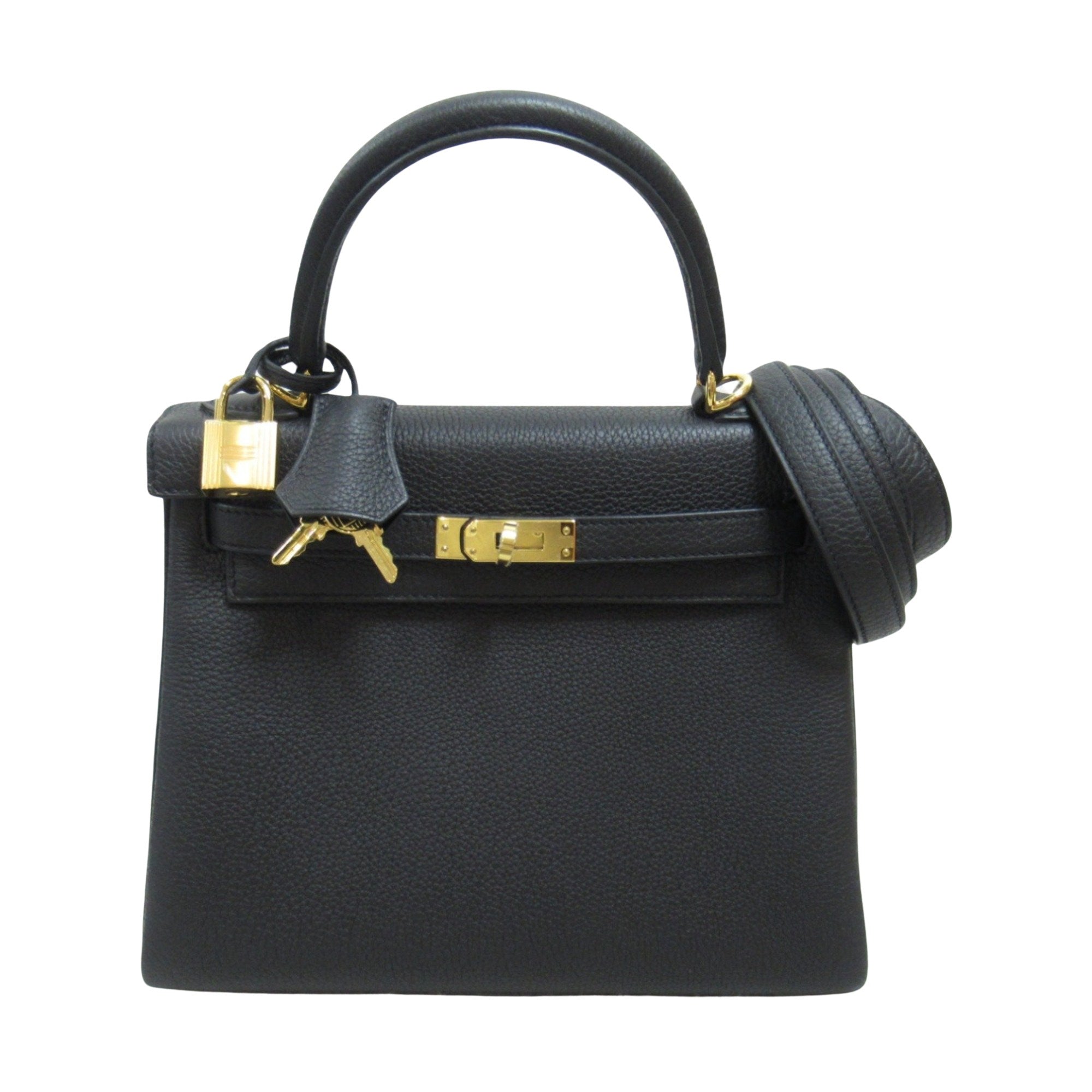 Hermès Kelly 25 Black Leather Handbag 