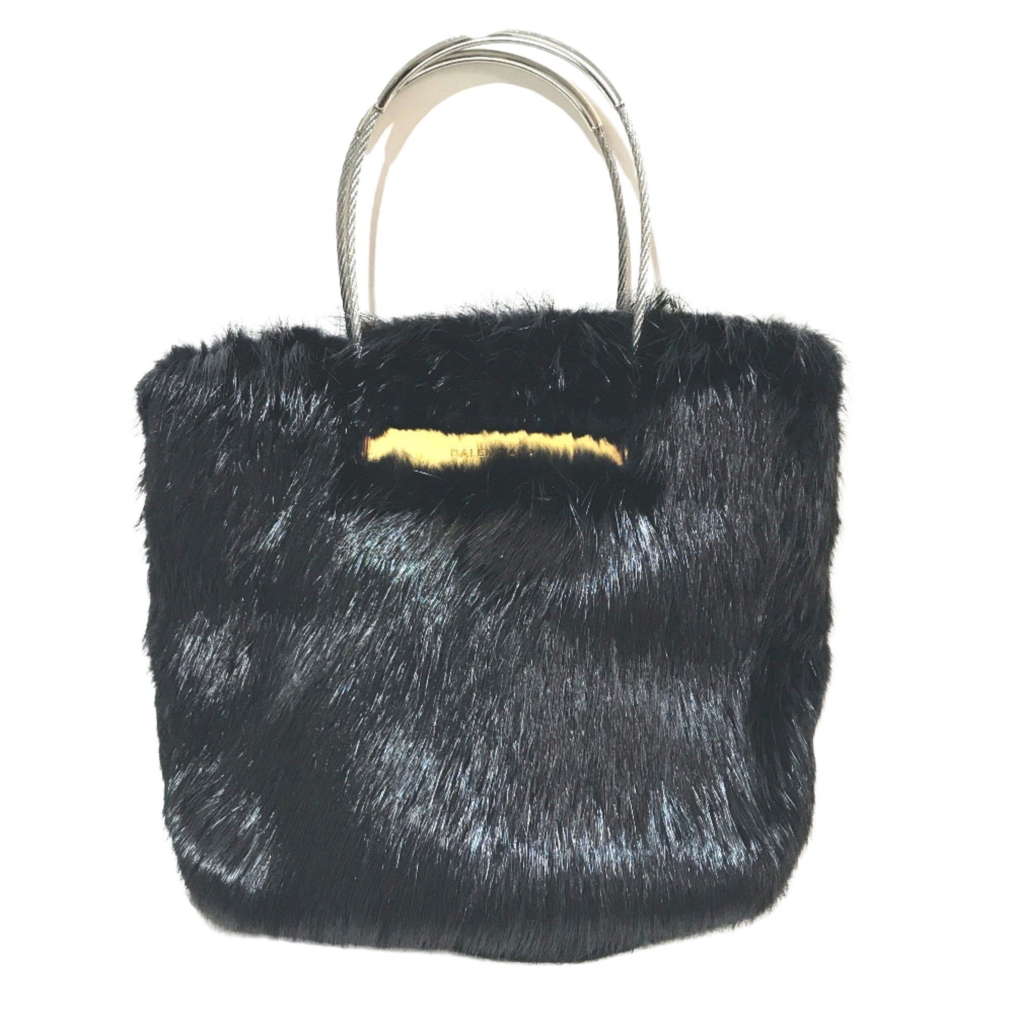 Balenciaga Black Fur Handbag 