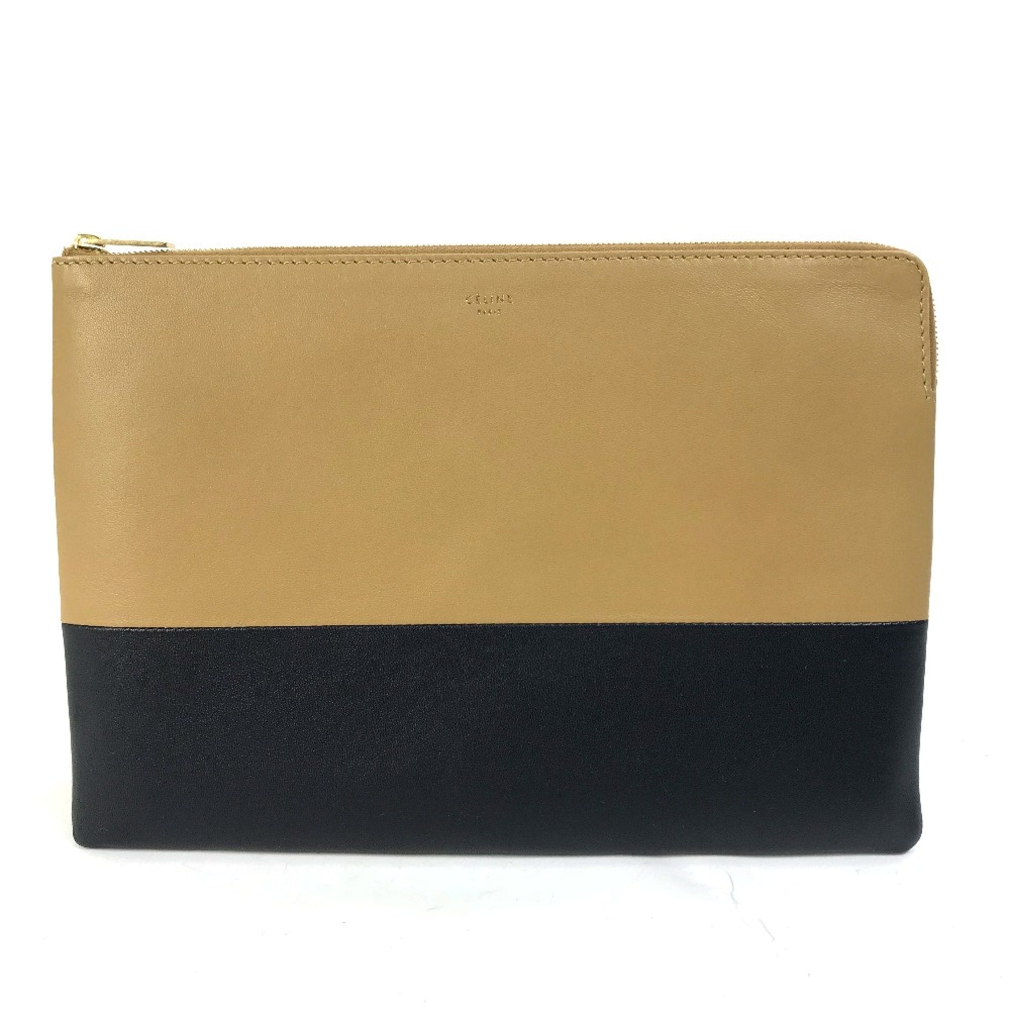 Céline Brown Leather Clutch Bag