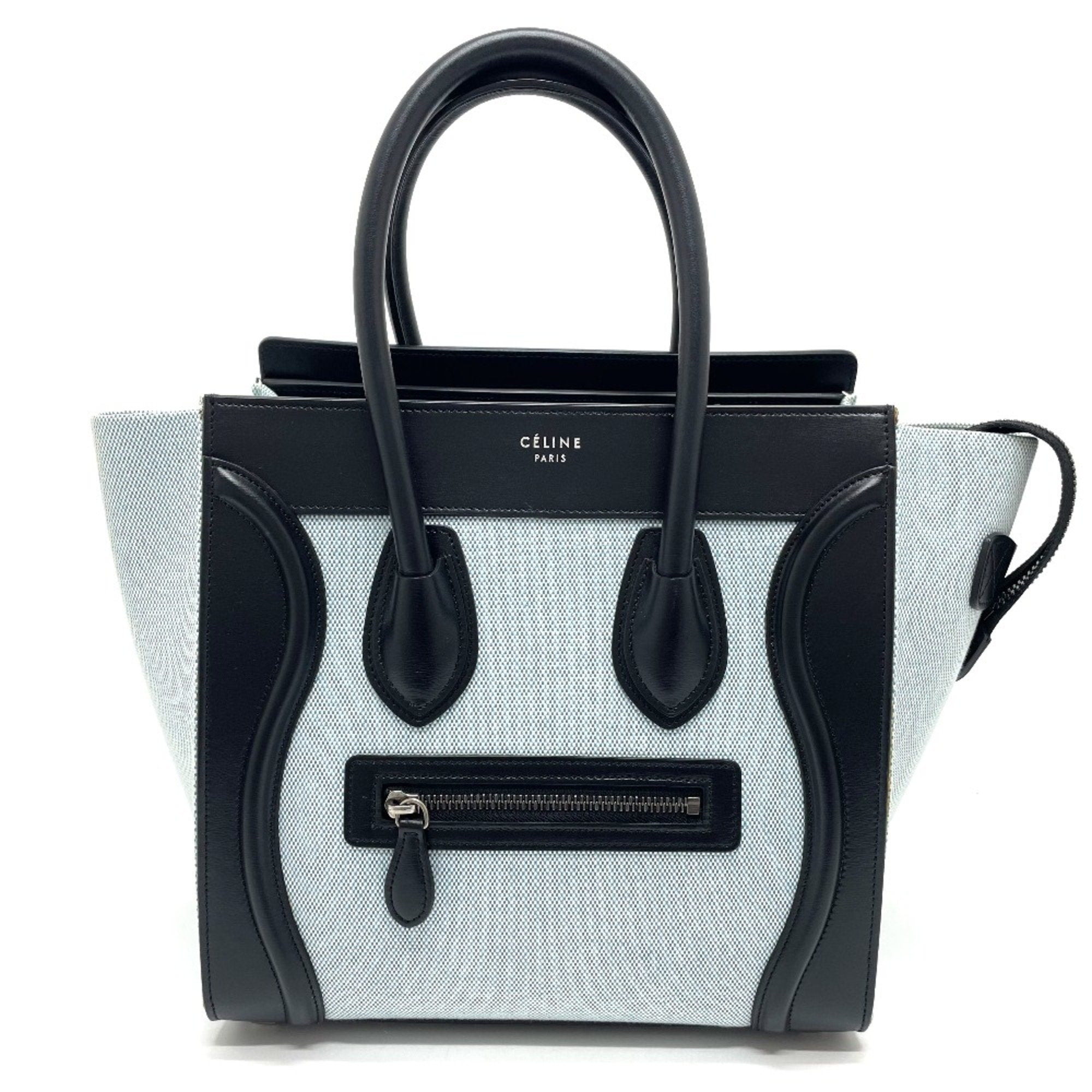 Céline Luggage Blue Leather Tote Bag