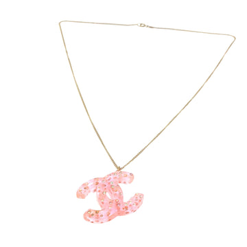 Chanel Logo CC Pink Plastic Necklace 