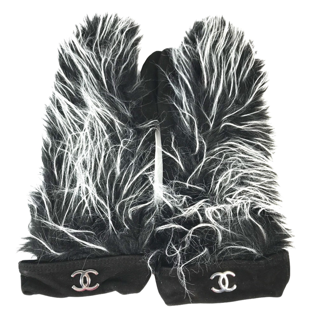 Chanel Black Fur Gloves 