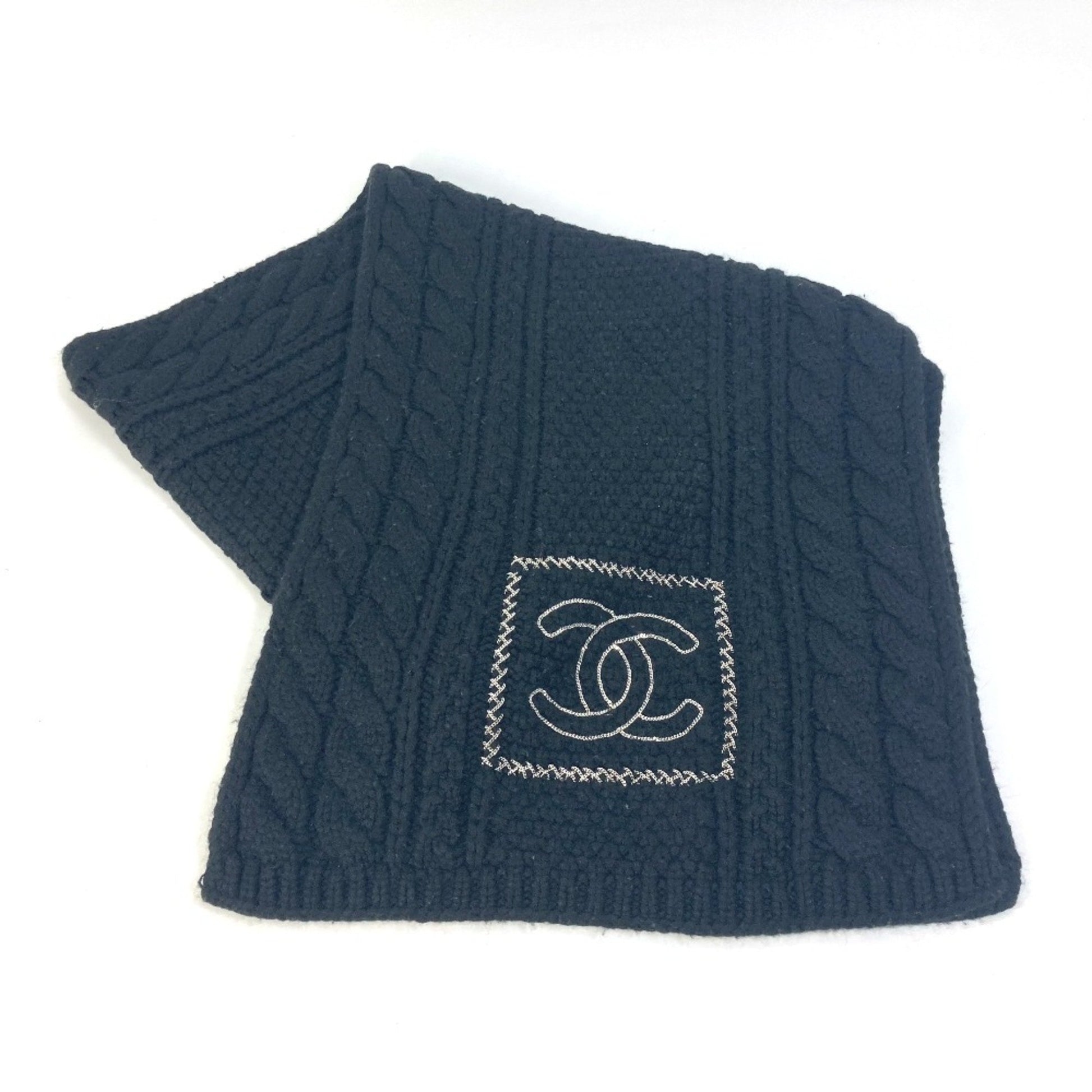 Chanel - Navy Cashmere Scarf 