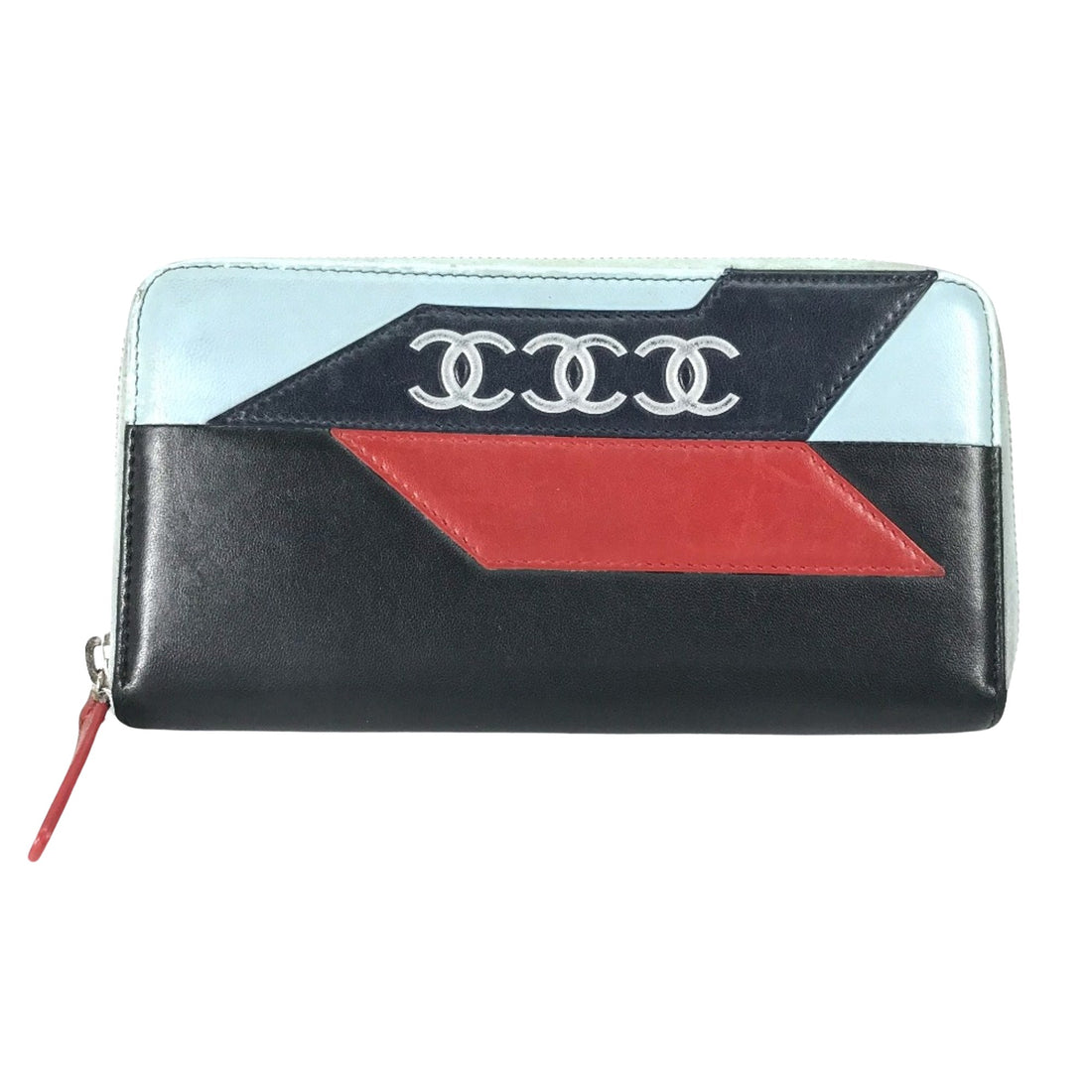 Chanel Triple coco Black Leather Wallet 