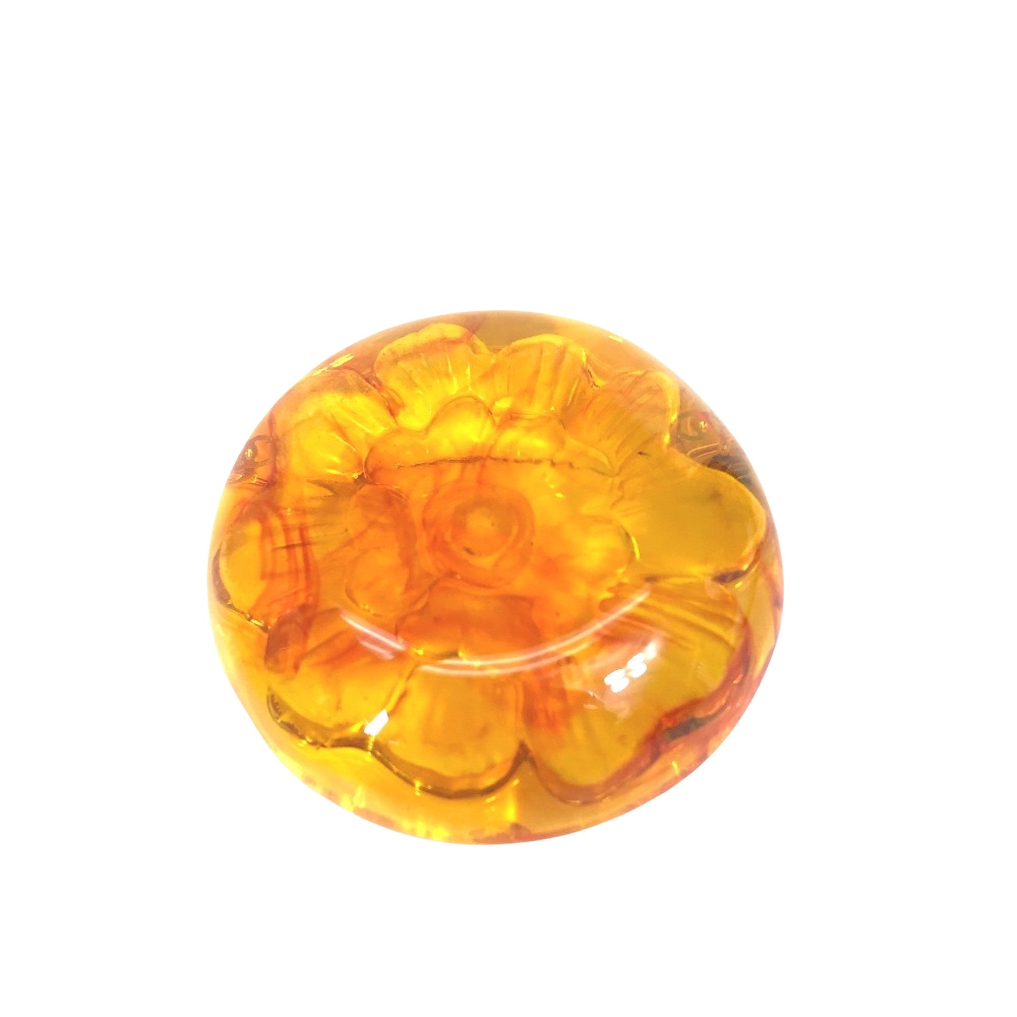 Chanel Camellia Orange Plastic Brooch 