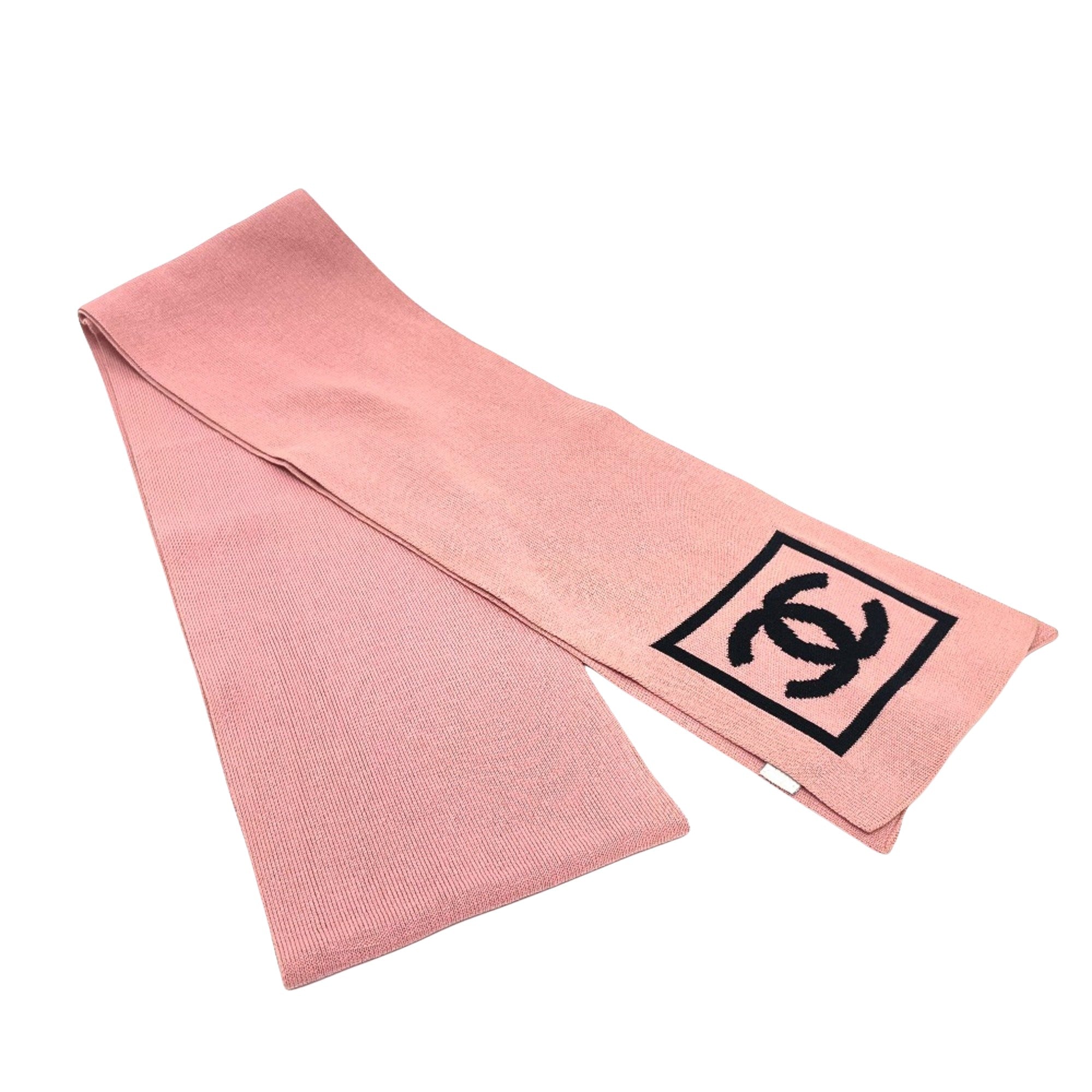 Chanel Logo CC Pink Cotton Shawl 