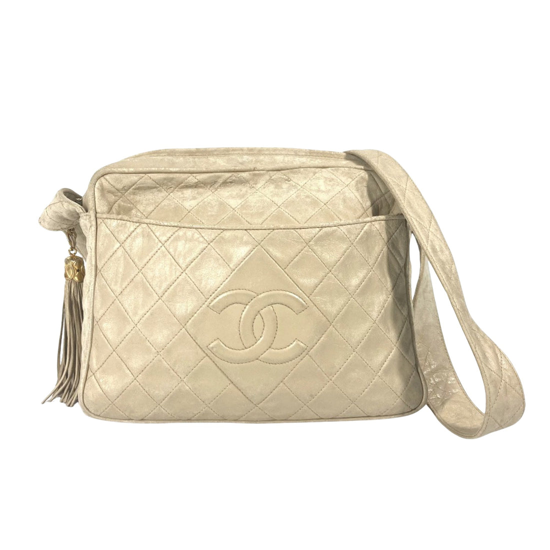 Chanel Camera Beige Leather Shoulder Bag