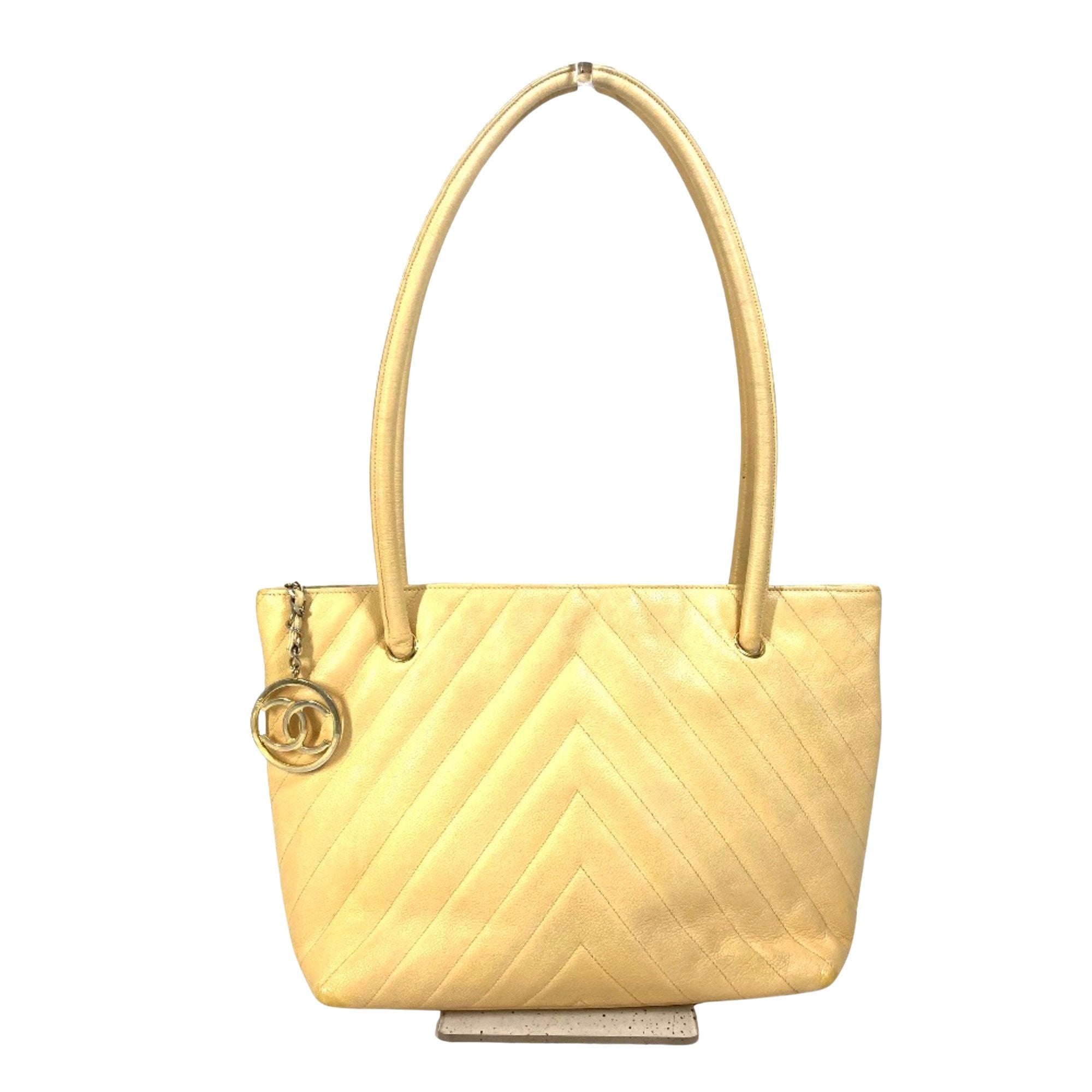 Chanel Wild stitch Yellow Leather Shoulder Bag