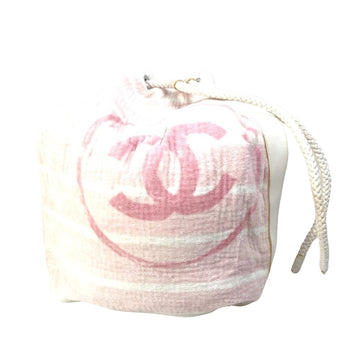 Chanel Logo CC Pink Cotton Shoulder Bag