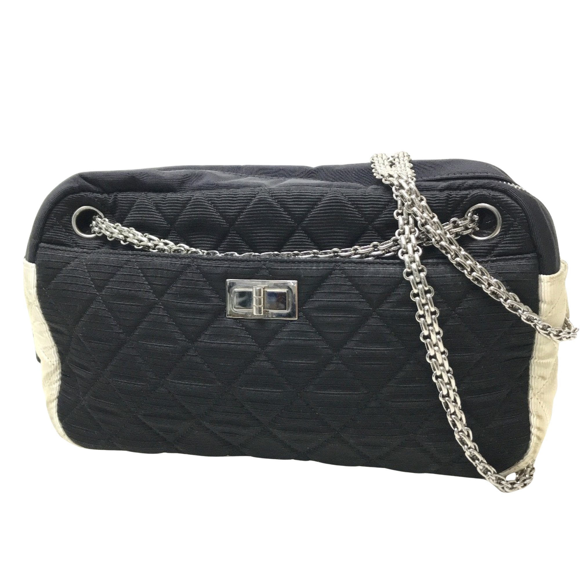 Chanel Matelassé Black Cloth Shoulder Bag