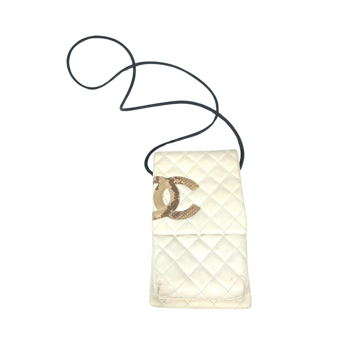 Chanel Cambon line White Leather Shoulder Bag