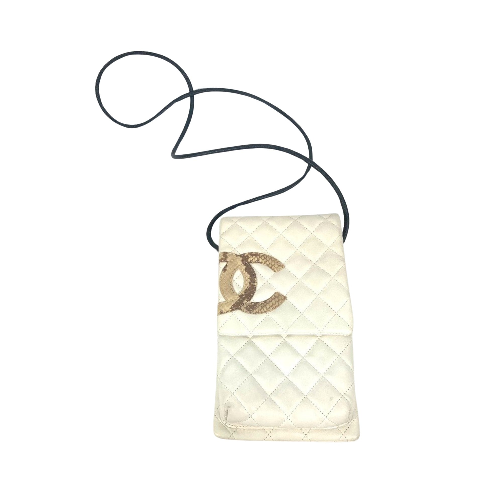 Chanel Cambon line White Leather Shoulder Bag