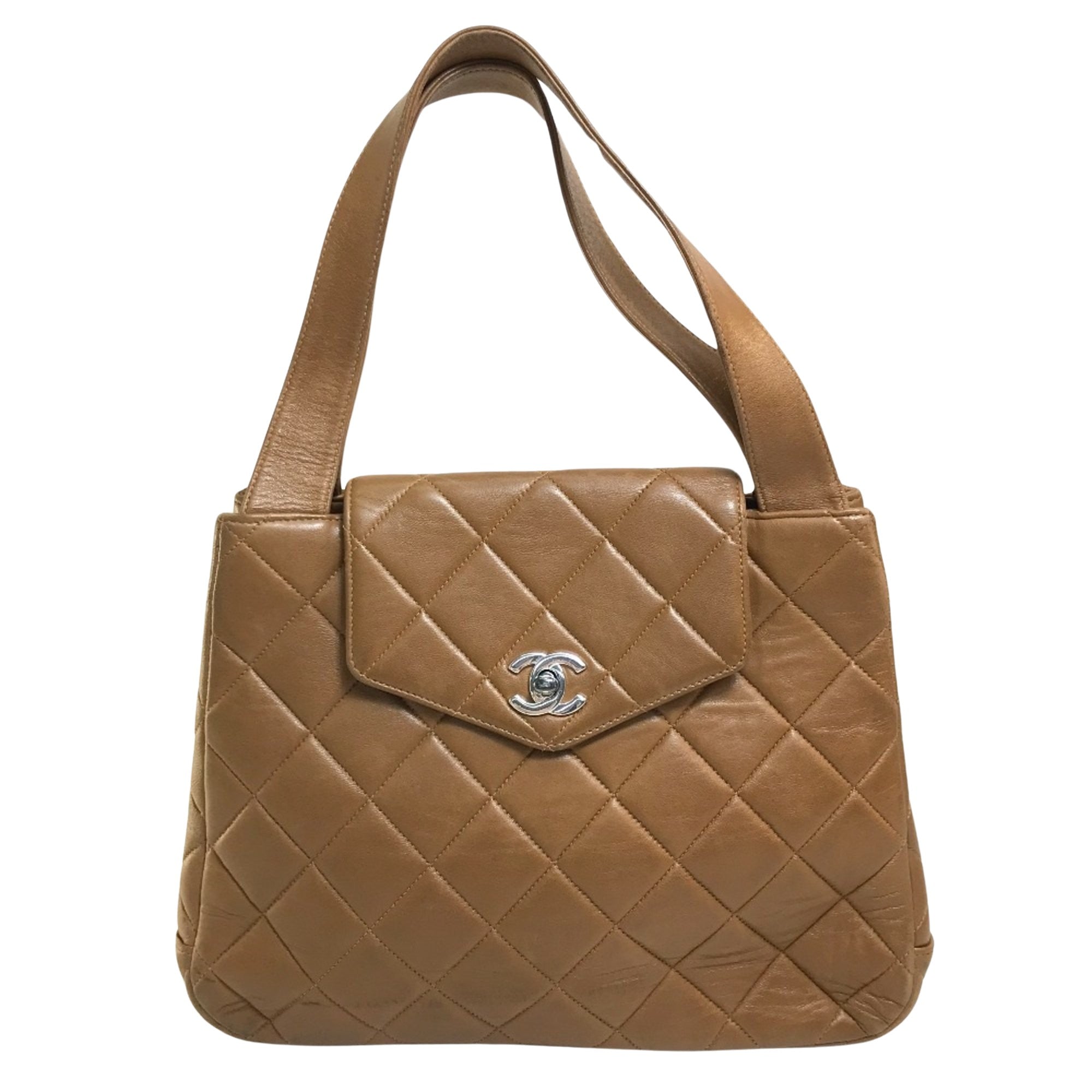 Chanel Matelassé Brown Leather Handbag 