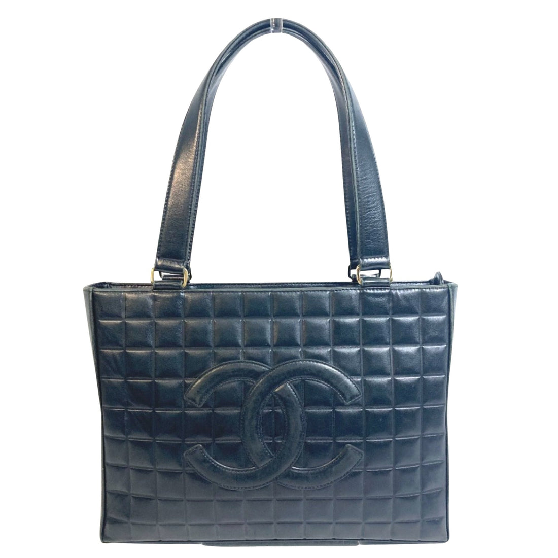 Chanel Chocolate bar Black Leather Tote Bag