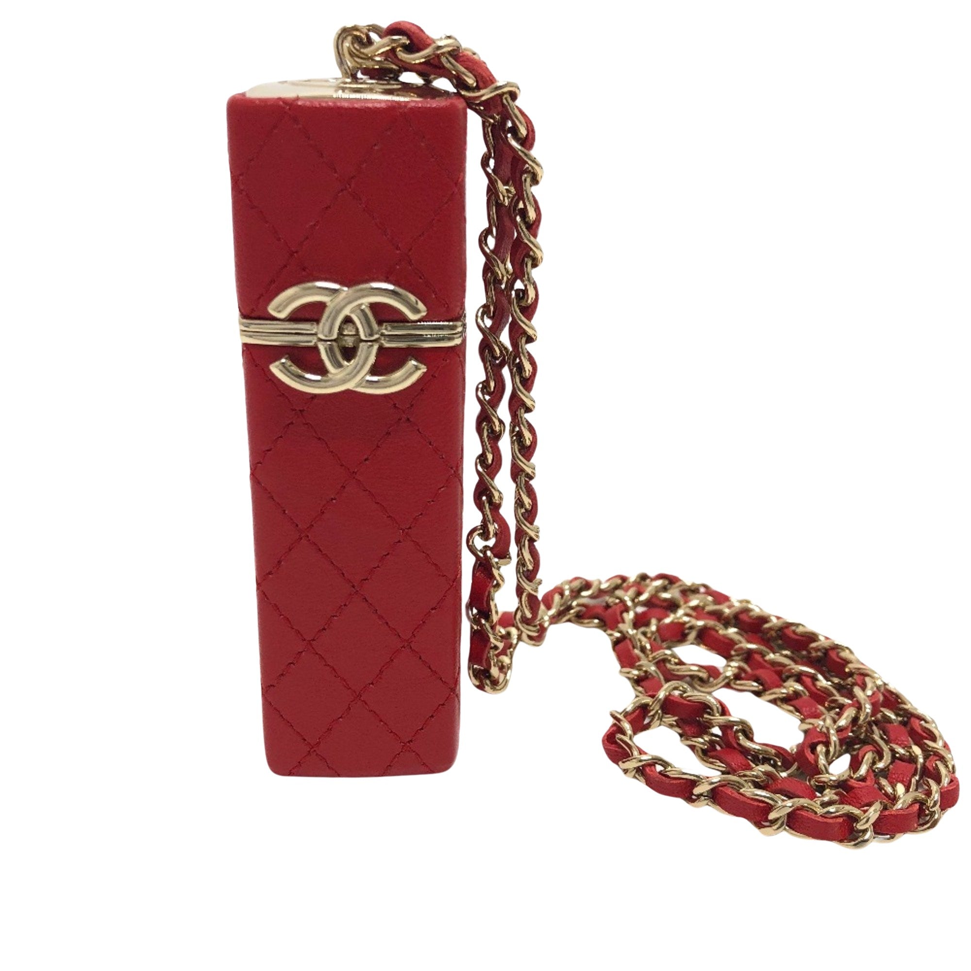 Chanel Matelassé Red Leather Jewelleryset 