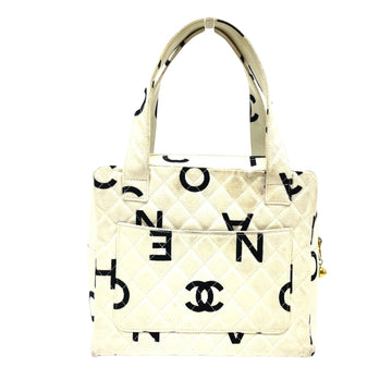 Chanel Matelassé White Cotton Handbag 