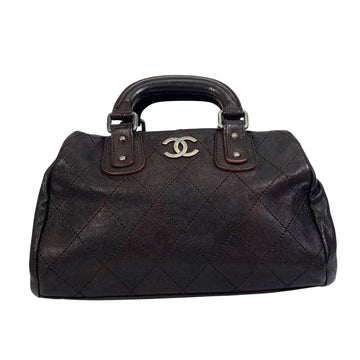 Chanel Bowling Brown Leather Handbag 