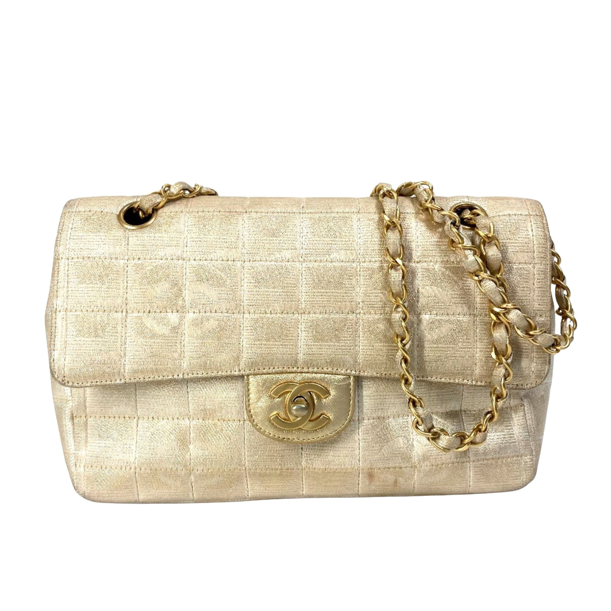 Chanel Timeless Beige Canvas Shoulder Bag