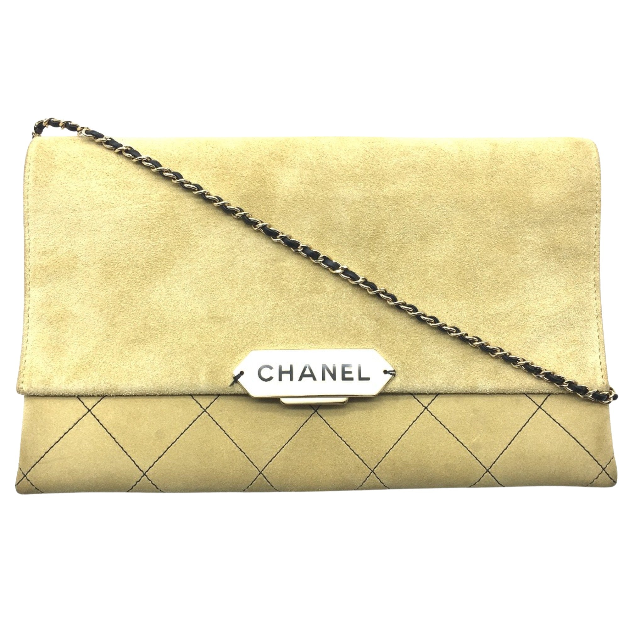 Chanel Classic Flap Beige Suede Shoulder Bag