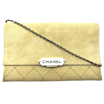 Chanel Classic Flap Beige Suede Shoulder Bag