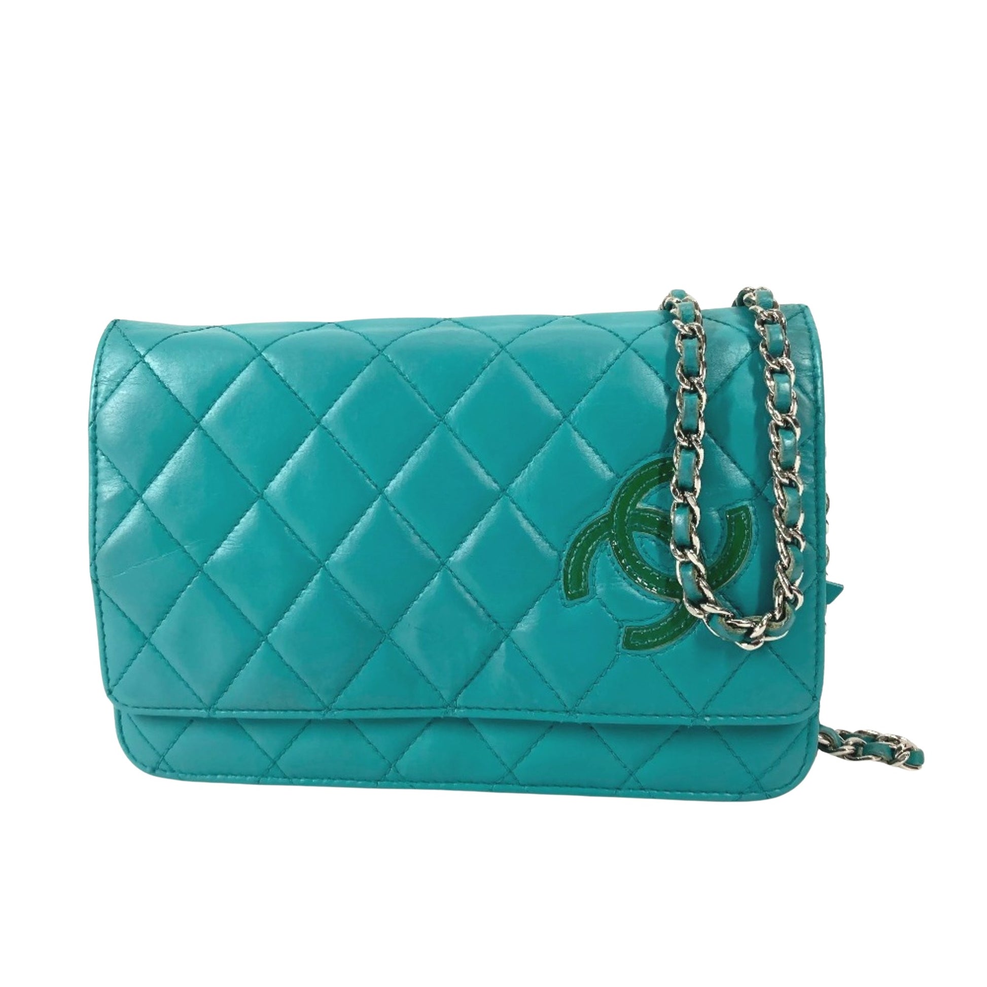 Chanel Wallet On Chain Turquoise Leather Shoulder Bag