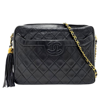 Chanel Logo CC Black Leather Shoulder Bag