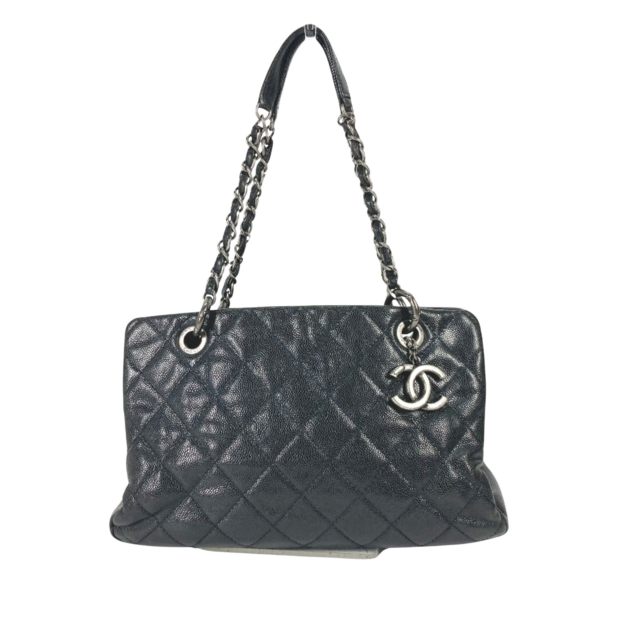 Chanel Cabas Black Leather Shoulder Bag