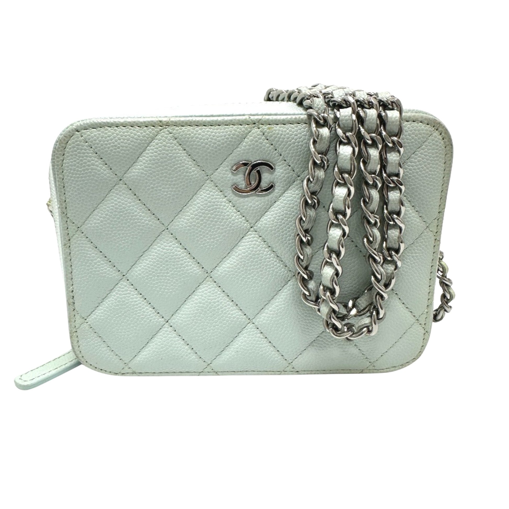 Chanel Camera Blue Leather Shoulder Bag